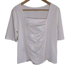 Soft Surroundings Ruched Detail Front Blouse
